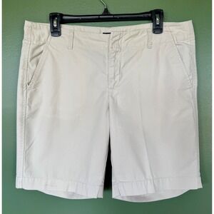 Gap Hadley Chino Shorts Preppy Womens 12 Tan  Cotton Bermuda Flat Front